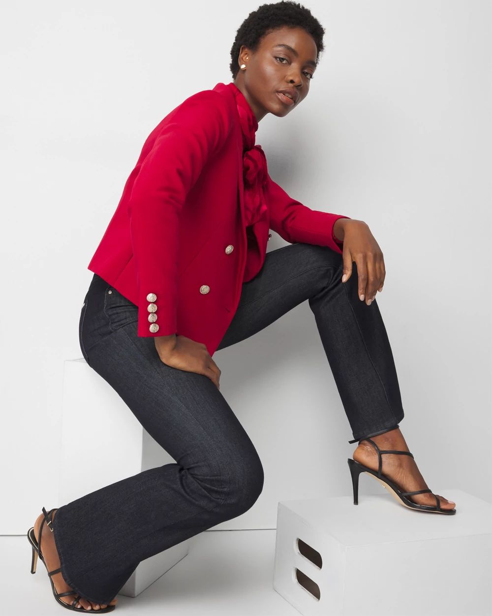 Petite cropped blazer outlet